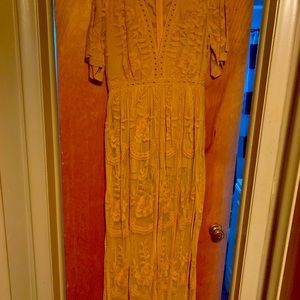 Yellow lace dress split both size. Never worn